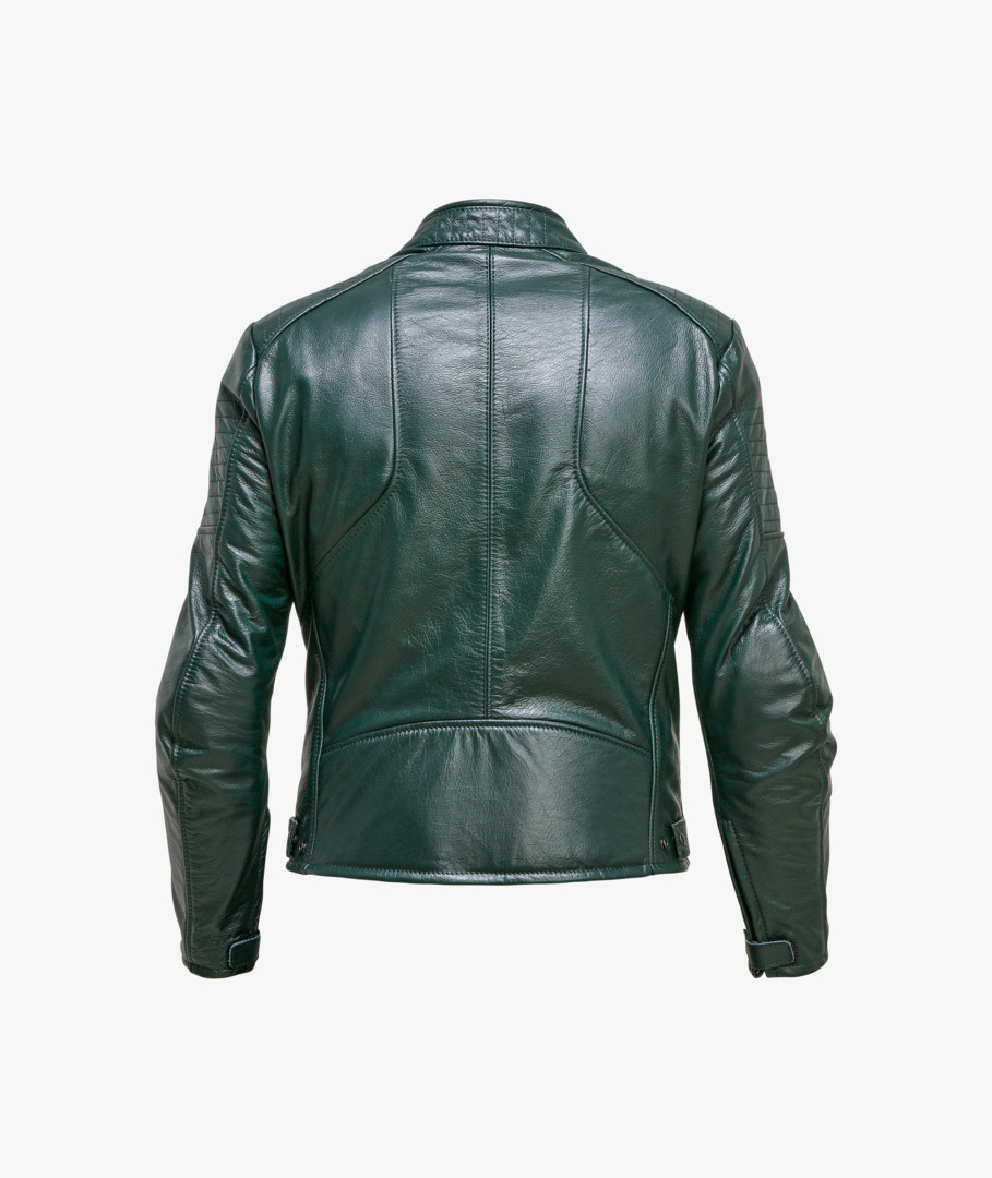 Veste Homme en cuir vert avec protections – Image 2