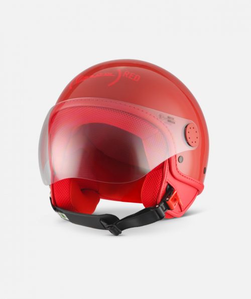 (Vespa)RED Casque Visor Demi-Jet 4.0